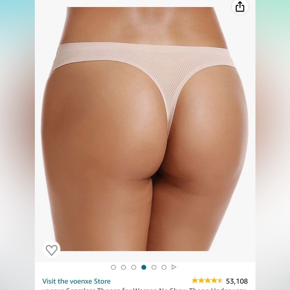 ‼️5 for $25‼️ VOENXE Seamless Thongs No Show Thong Underwear Woman 5-Pack Small - Picture 5 of 8
